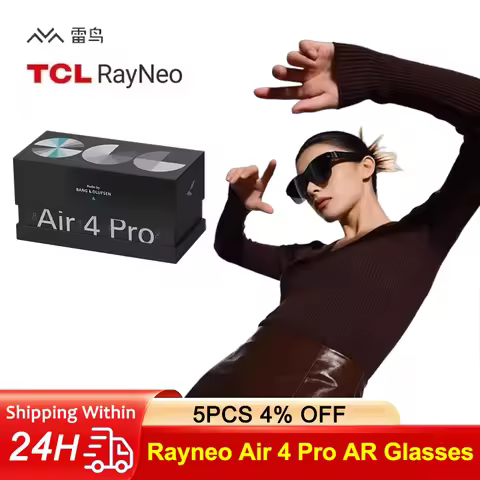TCL Rayneo Air 4 Pro AR Glasses 4K Video, HDR10, 135 inch Virtual Screen, Head-Mounted XR Support, B