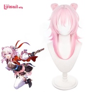 L-email wig Synthetic Hair Game Honkai Star Rail March 7th Cosplay Wig Short Pink Color With Bow Cos