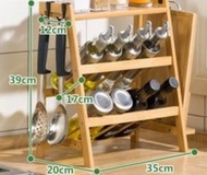 ONE - 廚房置物架微波爐收納（C款原色三層35長雙層柵欄架）