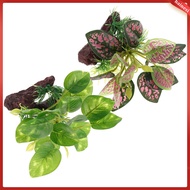 🖼️ Aquarium Hiasan Tanaman Bentuk Unik Plastik Tempat Sembunyi Ikan 2Pcs untuk Habitat Haiwan Peliha