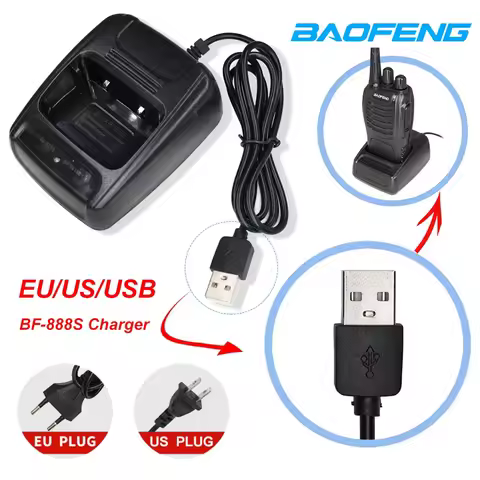 Original Baofeng Walkie Talkie Charger EU/US/USB Two Way Radio Desktop Charger for BF666S BF777S BF8
