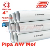 Maspion Pipa AW 4 Inch Putih MOF PVC 4 Meter Paralon 4" PUTIH