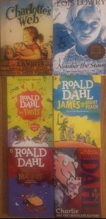 Charlotte's Web, Number the Stars, The twits, James and the giant peach, Fantastic Mr. Fox, Charlie 