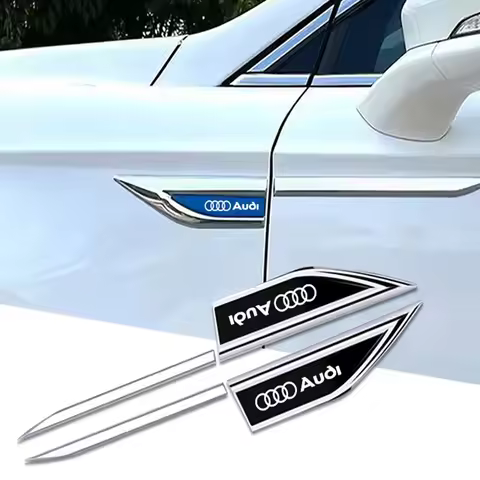 Car Leaf Board Side Decorative Sticker Label Body Blade Decals For audi Sline A1 A3 A4 A5 A6 A7 A8 B