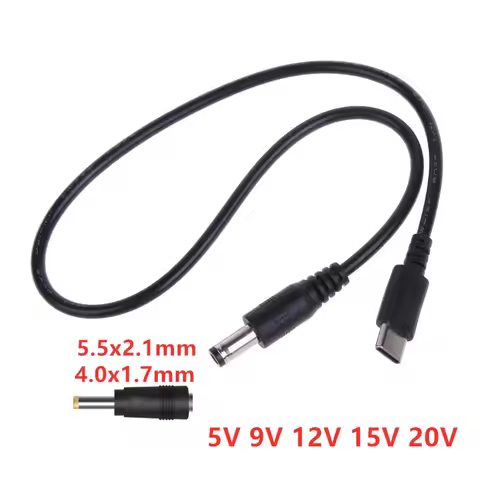 USB C Type C PD to 5V 9V 12V 15V 20V 5.5x2.1mm 4.0x1.7mm Power Supply Cable for Wireless Router Lapt