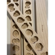 10 Holes Hand Carved Biscuit Wooden Mould Kuih Bangkit Mould
