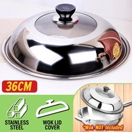 Pellytech 36CM Stainless Steel Cooking Wok Lid Cover