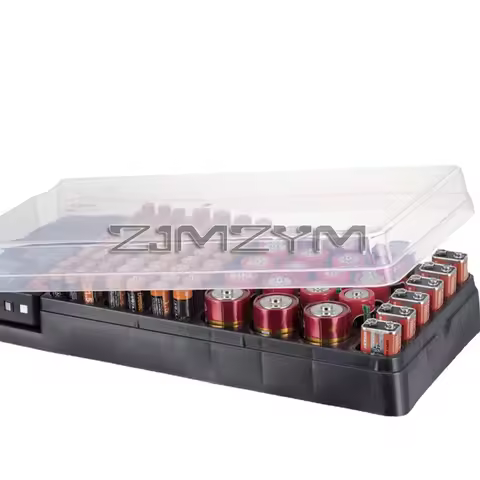Battery Organizer Case Batteries Storage Holder Container with Tester Capacitance Tester Organizatio