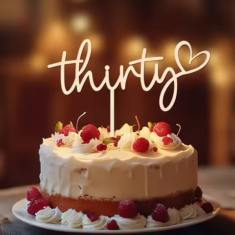 YOMDID Thirty Cake Topper 30th Birthday Cake Topper Cheers To 30 Years Old Cake Decoration 30th Wedd