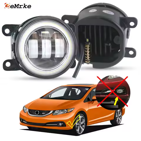 Led Fog Light PTF Angel Eye DRL for Honda Civic Si Sedan FB6 2013 2014 2015 Clear Lens Driving Dayti