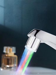 1入組LED水龍頭燈七彩變色氛圍燈適用於浴室