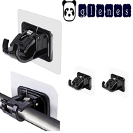 GLENES 2pcs Curtain Rod Holder, Self-Adhesive Nail-Free Curtain Rod Bracket, No Drill Wall Hanging Black Adjustable Curtain Rod Hook Home Accessor