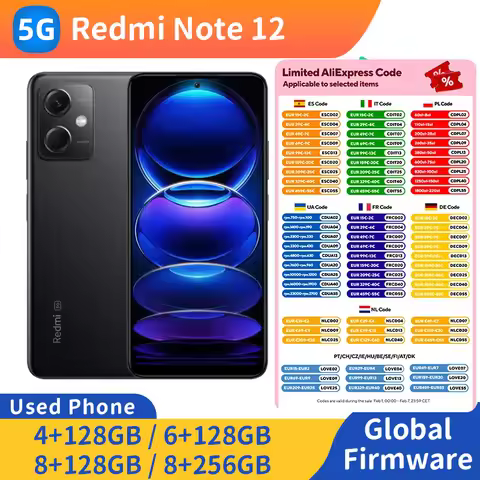 Redmi Note 12 5G 2400x1080px 5000mAh 33w 48MP 6.67 inch RAM 8GB ROM 128GB used phone