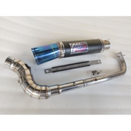 AUN 1SET Exhaust openpipe bigelbow highmount for wave125/100/110 xrm125/100/110 smash115 raiderJ115 