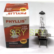 PHYLLIS Car Headlight Bulb H7 Socket 12V. 55W. (1 Tube)