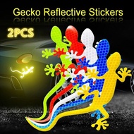 2Pcs Car Reflective Sticker Safety Warning Gecko Strip Light Reflector Mark Cars Auto Exterior Accessories Night Driving Warning