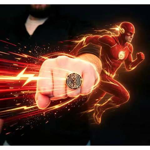 Bandai DC The Flash Barry Allen Same Style Ring Film and Television Peripherals Fashion Personalized
