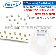 (20pcs) 0805 Capacitor 2.2nF ±10% ±5% 100V 200V 250V 50V X7R C0G NP0 SMD Chip Multilayer Ceramic Cap