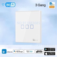 Sonoff t2eu-rf công tắc đèn thông minh Wifi 433MHz RF điều pa nô dán tường từ xa 1/2/3gang điều khiể