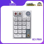Darmoshark K3 Pro Three Mode 2.4G/BT5.0/USB-C Wireless Bluetooth Mechanical Number Keyboard 19 Key Mini Number Keyboard Portable RGB Backlight Game Keyboard Extended Keyboard