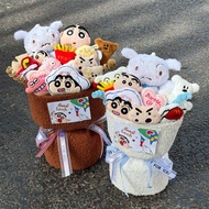 Kawaii Crayon Shin-chan Plush Dolls Flowers Creative Crayon Shin-chan Bouquet Christmas Valentine Bi