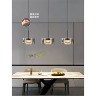 2025 New Style Restaurant Lamp Chandelier Light Luxury High-End Electroplating Ash Glass Dining Tabl