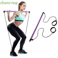 SHANRONG Pilates Sticks, Stretching Muscle Pilates Bar Kit, Strength Training Adjustable Portable With Ab Roller Yoga Resistance Bands Sports