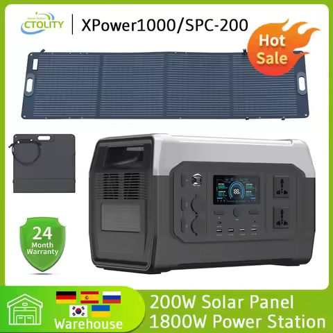 Germany Warehouse In Stock 1800w Portable Power Station With 200W Solar Panel 220v AC Outlets Lifepo