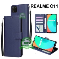 REALME C11 FLIP LEATHER CASE PREMIUM-FLIP WALLET CASE KULIT UNTUK REALME C11 - CASING DOMPET-FLIP CO