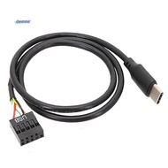 1Pcs USB 9Pin to USB Type C Cable for Computer Motherboard to USBC Secondary Screen PC LCD Screen 9P