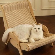 Sisal Cat Chair Wooden Cat Lounge Chair Pet-friendly Multi-functional Cat Scratcher Cat Scratch Chai