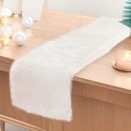 alas meja makan 8 kerusi alas meja murid New Plush Table Runner White Plush Table Runner Christmas T