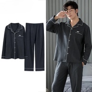 High Quality Pajamas Business Men Nightwear Leisure Cardigan Sleepwear for Gentlemen Mens Lounge Wea