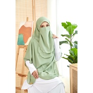 Bawal Curve Arya Chiffon Premium Bidang 60” FREE Purdah