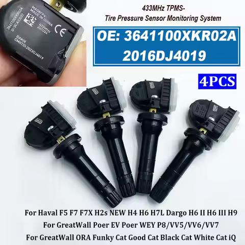 4PCS 3641100XKR02A 2016DJ4019 Tire Pressure Sensor Monitoring System 433MHz TPMS For Haval F5 F7 F7X