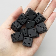 10 Pcs Carbon Black Dice D6 Dice with Dots for DND RPG  Funny Party  Table Board Roll Playing Games