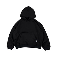 BLACK BOXY HOODIE BLANK PLAIN MOODDAY PROJECT
