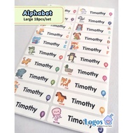 Alphabet Animal LARGE waterproof Name Label Animal Sticker Name Sticker