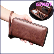 GFMDT Men's Long Zipper Wallet High Quality Pu Leather RFID Wallet for Men Business Clutch Bag Credit Card Holder Purse Man WHSTR