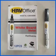 ♧ ♂ ▥ Double H 12pcs/1box HBW White Board Marker Black Ink Refillable Whiteboard Marker Markers