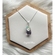 [CRYSTAL BLISS] Amethyst Faceted Teardrop, Blue Moonstone, Peridot, Apatite, Labradorite 925 Silver 