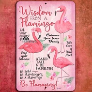 CIFbuy 8x12 Inch Metal Tin Sign Wisdom Flamingo Advice Vintage Aluminum Poster Retro Wall Art Decor