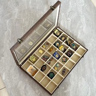 Hot sale Thailand Amulet Black Amulet Storage Box Amulet Box Anti-Wood Grain Leather Jewelry Wenwan 