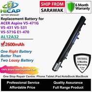 HICAP ACER Laptop Battery AL12A32 2600mAh for ACER Aspire V5-471G V5-431 E1-470 E1-530 V5-572G V5-47