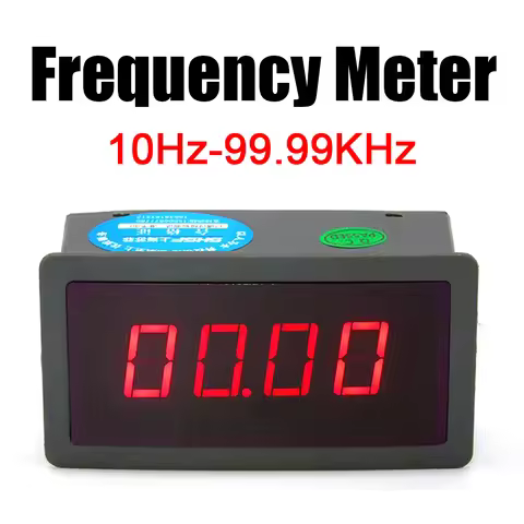 10hz-99.99KHZ Digital Pulse Frequency Meter 0.56" LED Display For DC 12V 24V POWER Voltage And Curre