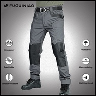 Fuguiniao กางเกงคาร์โก้กางเกงผู้ชายยุทธวิธีสำหรับใส่ทำงานกางเกงเดินป่าทรงหลวมมีกระเป๋า IX6อเนกประสงค