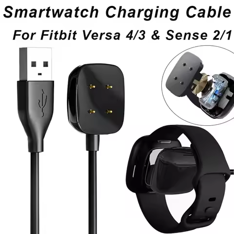 For fitbit Versa4/3 Replacement Charging Cable with Magnetic USB Dock Stand,Compatible with for fitb