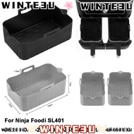 WINTE3U Air Fryer Baking Tray, Reusable Silicone Air Fryer Basket, Rectangle Air Fryer Mold Tray for