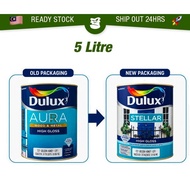 5L ICI DULUX Stellar / Aura High Gloss Finish Interior Exterior Paint Wood Metal Kayu Besi Luar Dala
