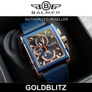 Balmer 8144G-BRG-5 Sapphire Glass Blue Genuine Leather Chronograph Square Men Watch